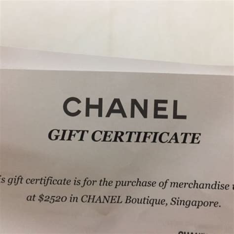 chanel gift voucher